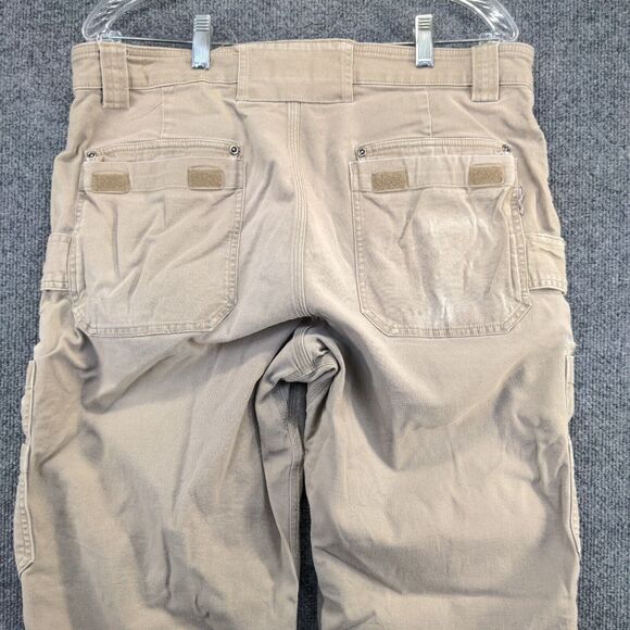 Duluth Trading Co. Men's Flex Fire Hose Cargo Pants Tan Size 36x32 Flat Front - Picture 5 of 15